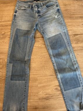 Lucky Brand Light Blue Patchwork Straight-Leg Jeans